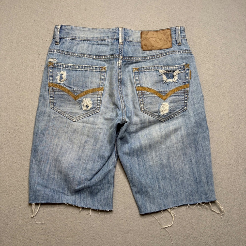 Anchor Blue Denim Shorts Mens 29 Light Wash Vintage Y2K Distressed Cut Offs